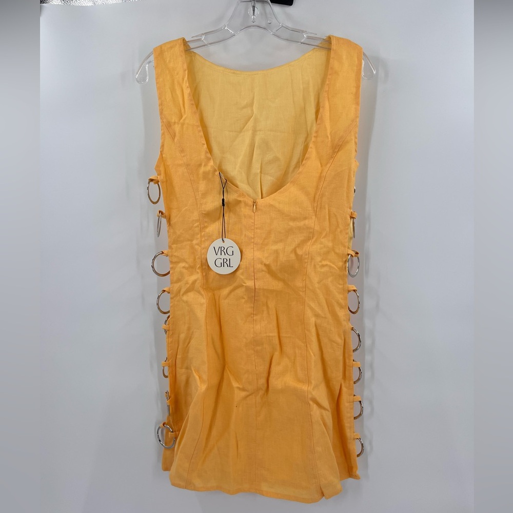 Yellow Mini Dress with Side Ring Detailing - Picture 10 of 10